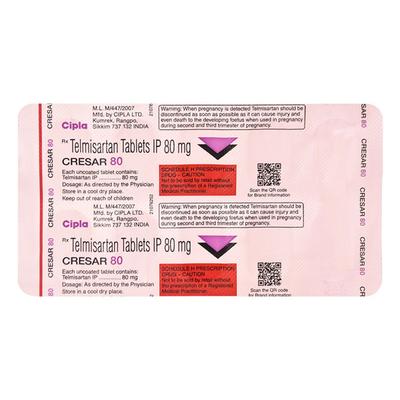 Cresar 80mg Tablet 10'S - Hypertension-Ang