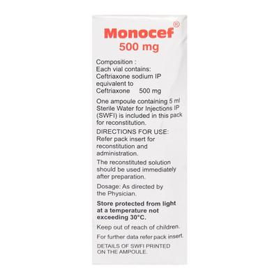 Monocef 500mg Injection 1's - Bacterial Infections-Cep