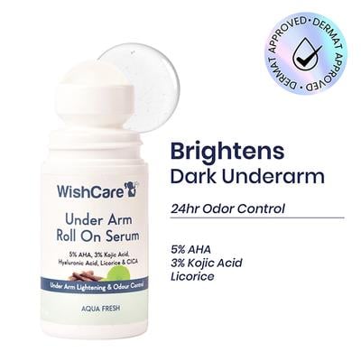 WishCare Under Arm Roll On Serum - 5% AHA, 3% Kojic Acid - Aqua Fresh 50 ml - Deodorants/Roll-Ons