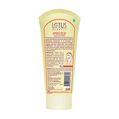 LOTUS HERBALS APRISCRUB FRESH APRICOT SCRUB 60GM - Scrubs & Exfoliants
