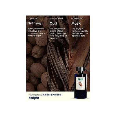 PLIX Mood Range Knight Perfume for Date Night - Perfect for Date & Romantic Evening, Long Lasting Fresh Saffron & Oud Fragrance 100 ml - Perfumes (Edt/Edp)