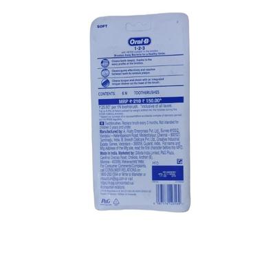 Oral B 123 with Neem Extract Toothbrush (Pack of 6) - Toothbrushes