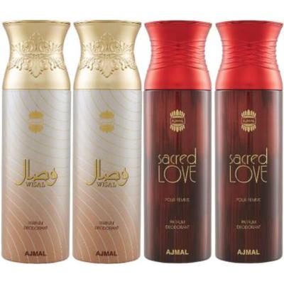 Ajmal Wisal Sacred Love Deodorant Spray (Pack of 4) 200 ml - Deodorants/Roll-Ons