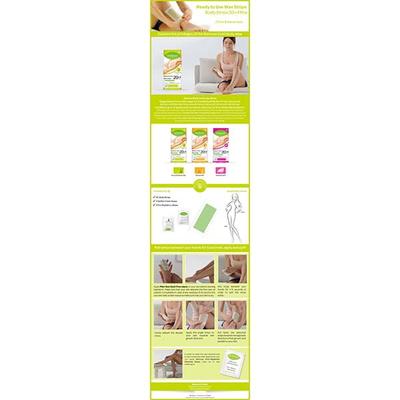 Remove Wax Strips 24 Pcs Body Strips - Thick Hair (20 Body Strips & 2 Pain-Less + 4 Post Depilation Cleaning Wipes) 1's - Shaving & Hair Removal