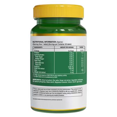 Pure Nutrition Vitamin C With Amla Extracts + Zinc Tablet 60's - Vitamin C