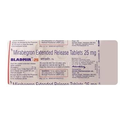 Bladmir 25mg Tablet 10'S - Bladder And Prostate Disorders-Dru