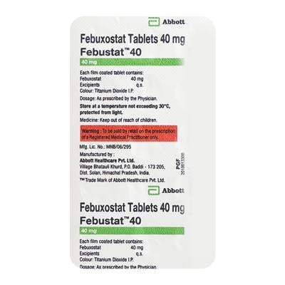 Febustat 40mg Tablet 15'S - Gout