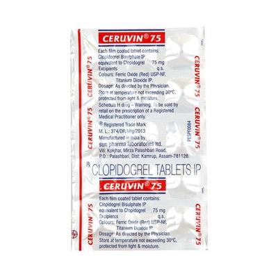 Ceruvin 75mg Tablet 15'S - Blood Clot-Ant