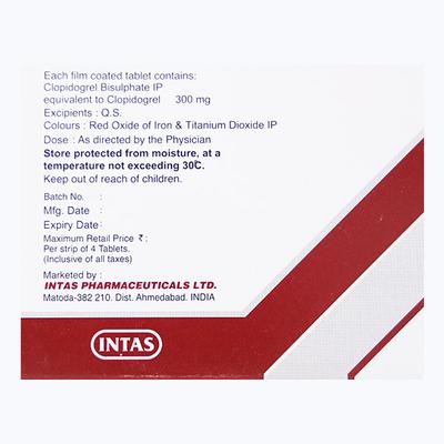 Clavix 300mg Tablet 4'S - Blood Clot-Ant