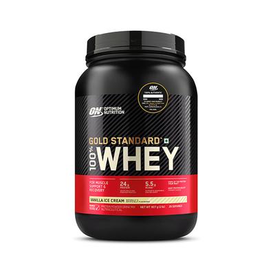 Optimum Nutrition (ON) 100% Whey Gold Standard Powder - Vanilla Ice Cream 2 lb - Whey Proteins