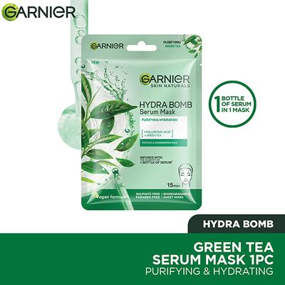 Garnier Skin Naturals, Green, Face Serum Sheet Mask (Green) 32 Gm - Masks & Peels