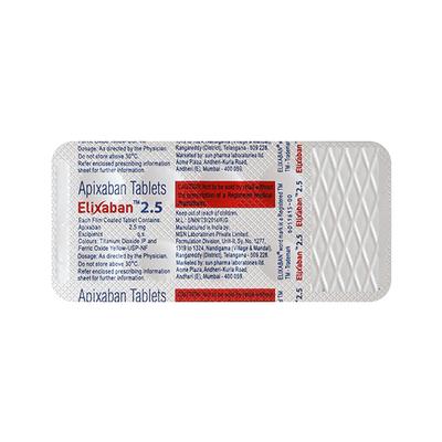 ELIXABAN 2.5 Tablet 10's - Blood Clot-Ant