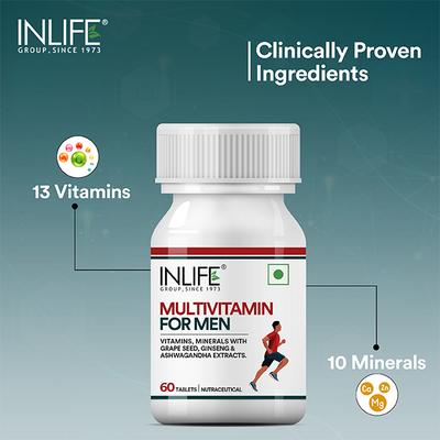 INLIFE Multivitamin Tablets for Men 60's - Multi-Vitamins