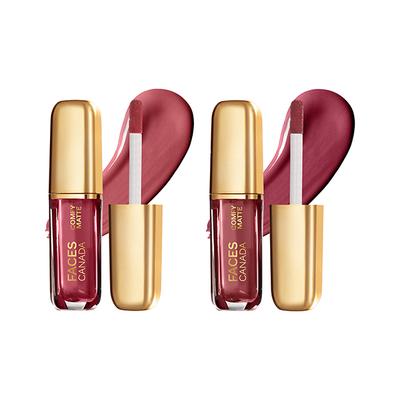 Faces Canada Comfy Matte Mini Liquid Lipstick- Note To Self + Fixed It For You 2.4ml each 2's - Liquid Lipsticks