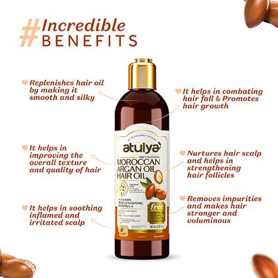 Atulya Moroccon Argan Oil Hair Oil 200 ml - Hair Oils