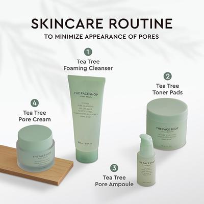 The Face Shop Tea Tree Pore Clarifying Gel Cleanser - Korean Face Wash with Salicylic Acid - 150ml - Scrubs & Exfoliants