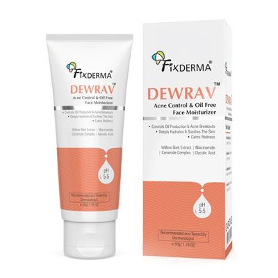 Fixderma Durave Acne Control & Oil Free Moisturizer for Face with Glycolic Acid, Moisturiser 50 gm - Face Moisturizers
