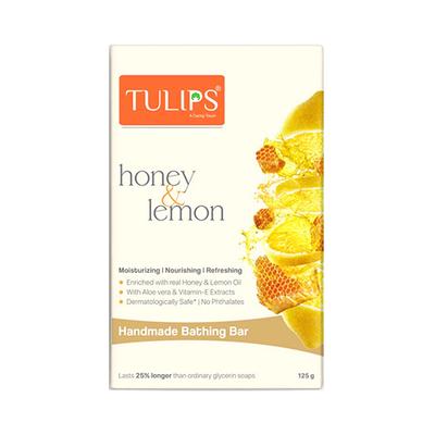 TULIPS Honey and Lemon Handmade Bathing Bar 125 gm - Soaps