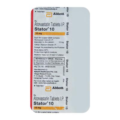 Stator 10mg Tablet 15'S - High Cholesterol-Dys