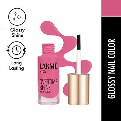 Lakme 9 To 5 Primer + Gloss Nail Color Pink Pace 6 Ml - Nail Polish