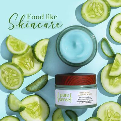 PureSense Hydrating Sleeping Mask with Hyaluronic Acid, Cucumber & Aloe Vera Face Moisturizer & Night Cream for Women 50 gm - Face Mask