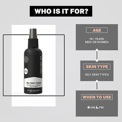 House of Beauty Tea Tree+Avocado Toner - Oily, Combination & Sensitive, Acne Prone Skin 30ml - Toners