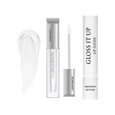 Love Earth Liquid Lip Gloss Midnight Runner for Soft & Dewy Lips Enriched with Vitamin E & Almond Oil, Shiner for Moisturizing Lips (Transparent) 3 ml - Lip Glosses