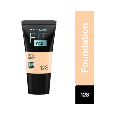 Maybelline New York Fit Me Matte+Poreless Liquid Foundation Tube, 128 , SPF 22, 18ml - Foundation