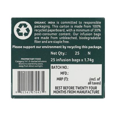 Organic India Tulsi Green Tea Bags - Classic 25's - Teas