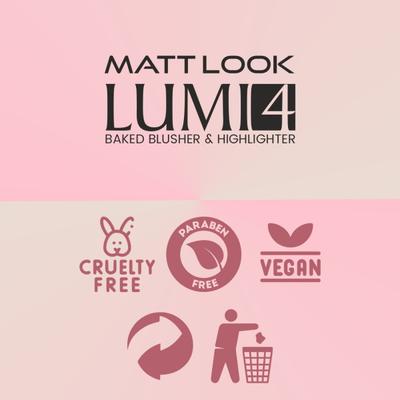 Matt Look Lumi 4 Glow Baked Blusher & Highlighter With Radiant Shine, Cherry Pop-06 7.5 gm - Highlighters & Illuminators