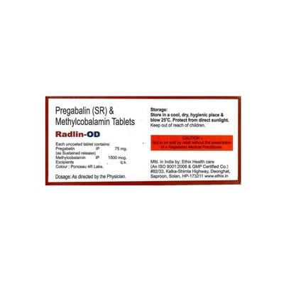 RADLIN OD Tablet 10's - Neuropathic Pain-Dru