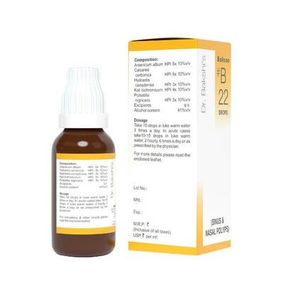 Bakson's B22 Sinus Drops 30 ml - Homeopathic Drops