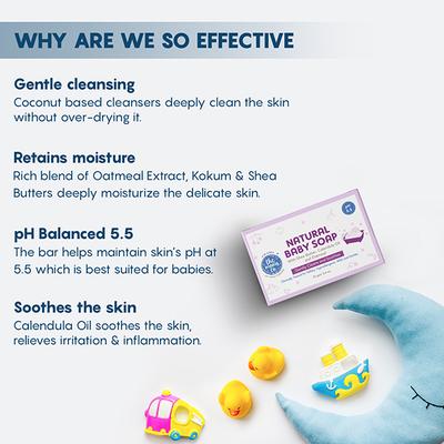 The Mom's Co. Natural Baby Soap with Shea Butter, Calendula Oil and Oatmeal 75gm - Baby Soap