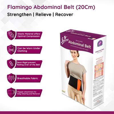 Flamingo Abdominal Belt - Beige 20 cm Width (OC - 2002) (L) - Back/Abdomen Supports