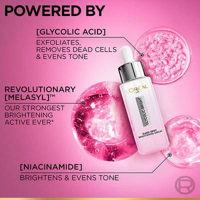 L'Oreal Paris Glycolic Bright Instant Glowing Serum 8% Glycolic Acid 30 ml - Under Eye Creams & Serums