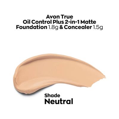 Avon Oil Control Plus 2-In-1 Matte Foundation 1.8G & Concealer 1.5G -Neutral 1's - Foundation
