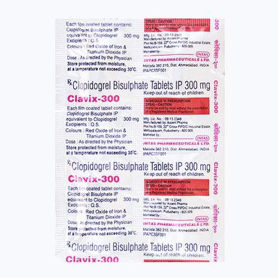 Clavix 300mg Tablet 4'S - Blood Clot-Ant