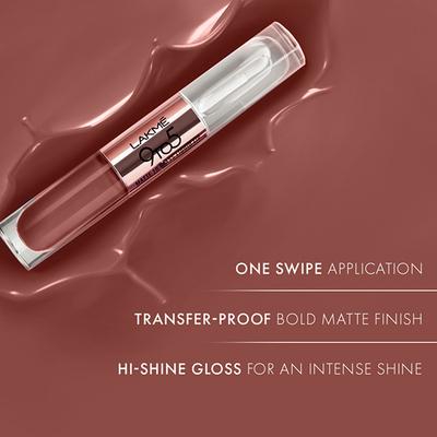 Lakme 9 to 5 Matte to Glass Liquid Lip - Salted Caramel 7.6 ml - Liquid Lipsticks