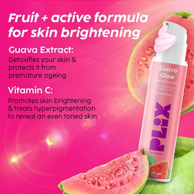 Plix The Plant Fix Spf 50 + Guavaglow Invisible Sunscreengel With Pa +++ 50 gm - Face Sunscreen