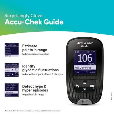 Accu-Chek Guide Glucometer Kit with Free 10 Strips - Blood Glucose Monitors/Strips