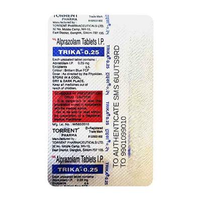 Trika 0.25mg Tablet 15'S - Anxiety-Anx