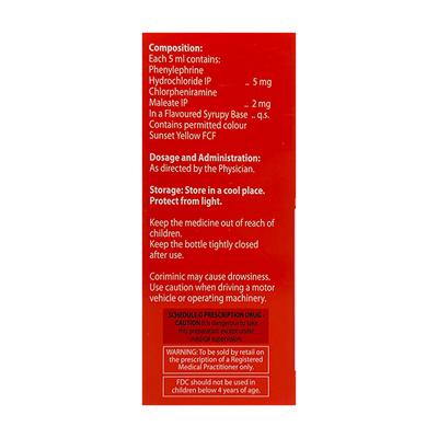CORIMINIC ORANGE FLAVOUR Syrup 75ml - Cough And Cold-Cou