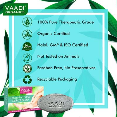 Vaadi Herbals Removes Dirt, Dark Spots & Dead Skin Cells Scrub Soap - Elbow-Foot-Knee 75gm - Soaps