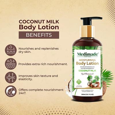Medimade Coconut Milk Moisturizing Body Lotion 300 ml - Lotions & Creams