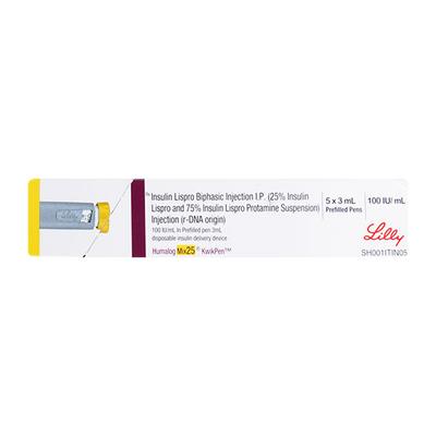 Humalog Mix25 Kwikpen Pen(Prefilled) Injection 1X3ml - Diabetes-Ins