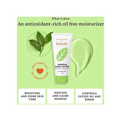 Foxtale Essentials Soothing Green Tea Gel for Oily, Acne-Prone and Sensitive Skin 50 gm - Face Creams