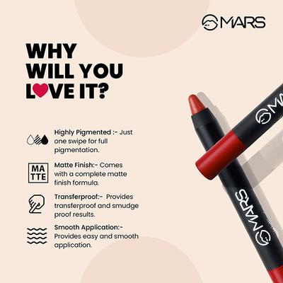 MARS Won't Budge Won't Smudge Lip Crayon - Let's Do It 3.5 gm - Lip Crayons