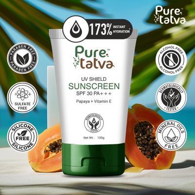 Pure Tatva Uv Shield Spf 30 Pa+++ Sunscreen 100 g - Face Sunscreen