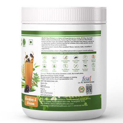 Inlife Plant Protein Powder - Cookies & Cream 500 gm - Protein Drink