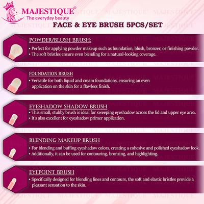 Majestique Premium Make Up Brush Set for Face and Eye, Travel Makeup Brushes Set with Bucket 1's - Face Brush